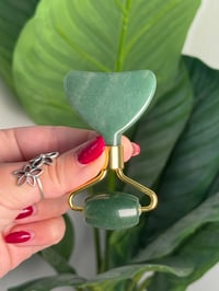 Image 1 of GREEN AVENTURINE GUA SHA FACE ROLLER