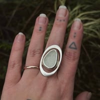 Image 1 of Sea glass sterling silver ring