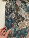70s voile patchwork flutter sleeve maxi dress bohemian 