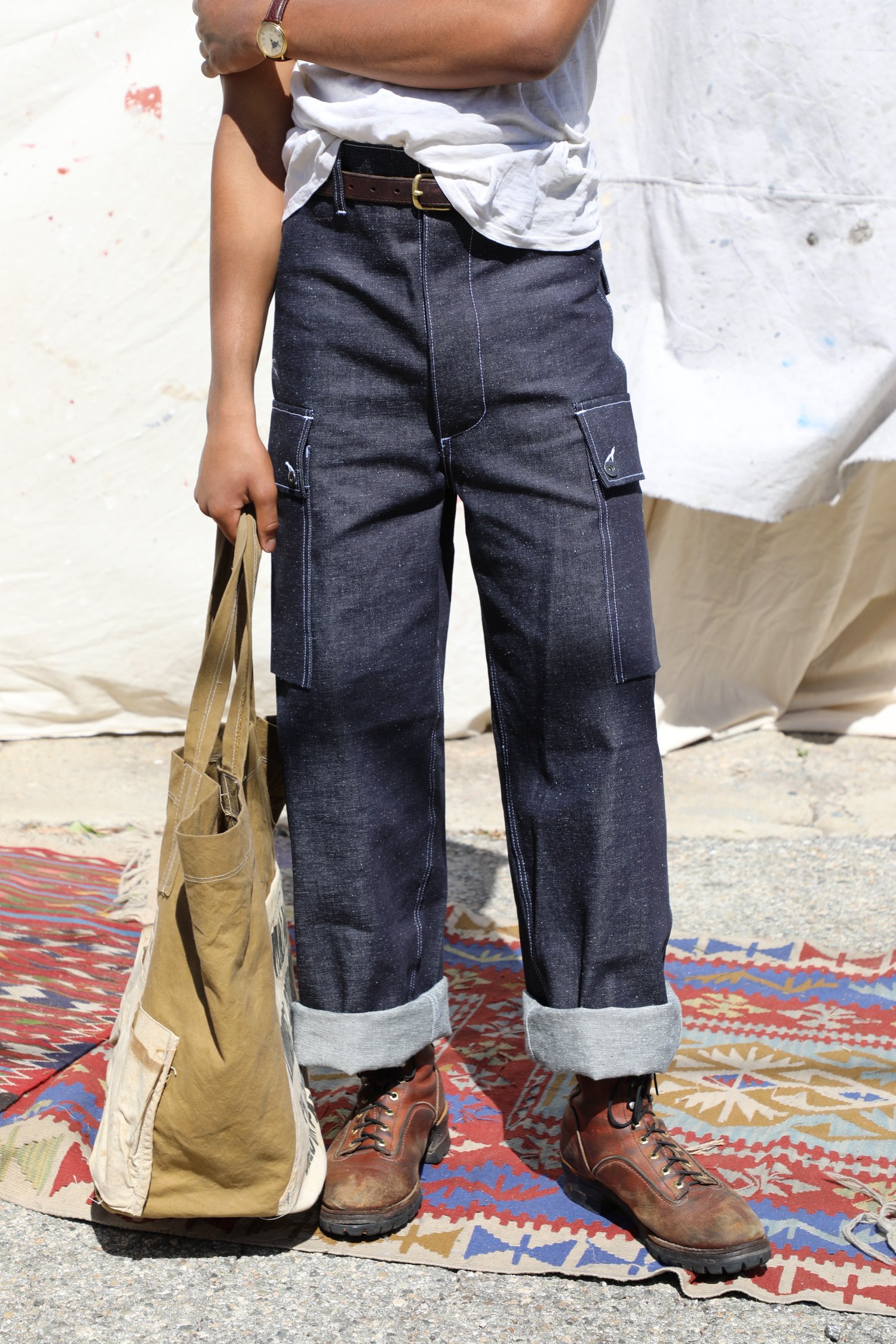 Image of Konin pant- speckle (12 oz Indigo)