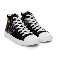 Image 13 of Beautiful Neon Watercolor Mushroom Mycology Women’s high top canvas shoes