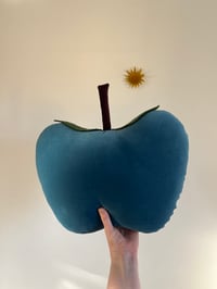 Image 2 of Blue Velvet Apple Cushion