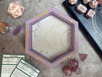 Image 1 of Purple and Gold Glitter Celestial Hexagon Dice Tray