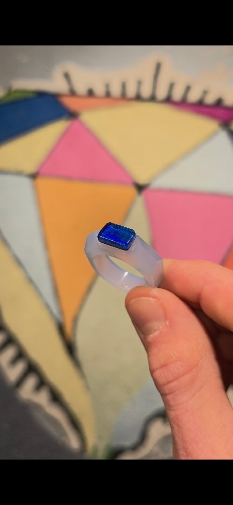 Image of Blue Chalcedony faceted Ring