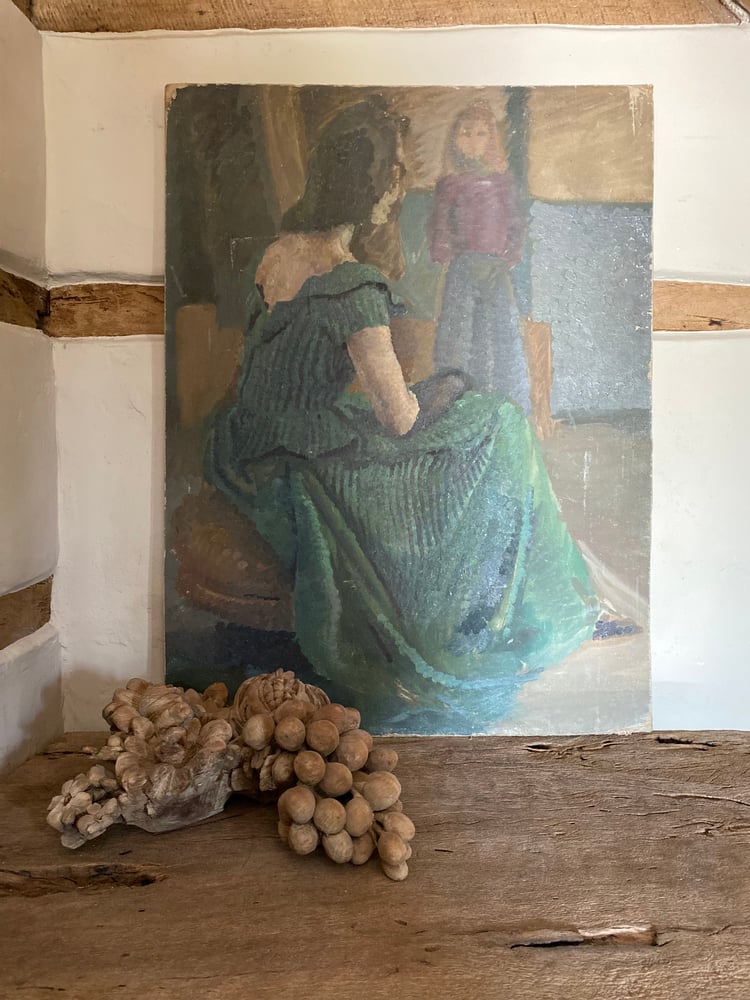 Image of Lady in green dress on board