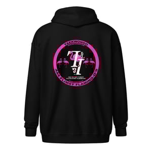Image of implemonti "444 FLIMSY FLAMING-O’S" TKD Academy Uniform Zip-Up Hoodie (Gi)