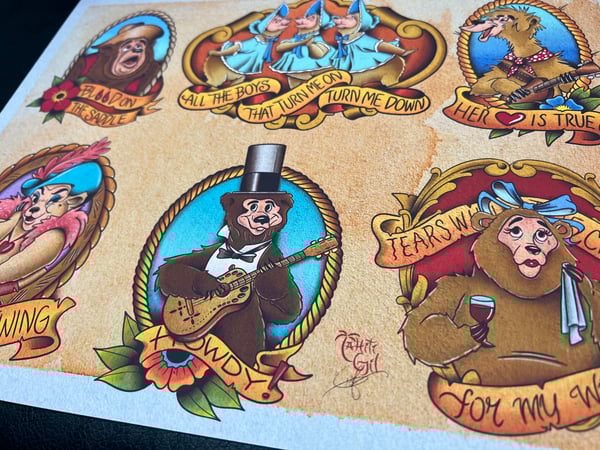 Image of Disney Inspired Traditional Tattoo Flash Sheet: D09 11x14