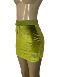 Image 6 of Pre-Owned Green Velour Mini Skirt – Size Small