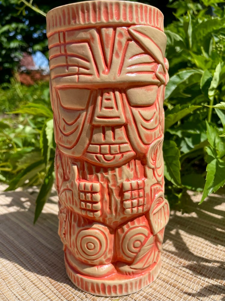 Image of Orange/Tan Floral Peanut Mug