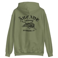 Image 1 of Old English Tiger Hoodie in Military Green