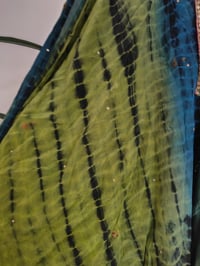 Image 4 of Wanderlust maxi dress Sari tie dye GREEN BLUE