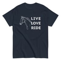 Image 3 of Unisex classic tee, Live Love Ride Western Horse Shirt Unisex Cowgirl Equestrian Graphic Tee