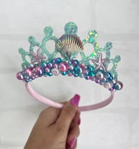 Image 2 of Mermaid tiara crown with Pearls and shell embellishments 