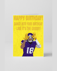 #18 Football Player Birthday Card