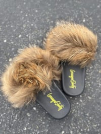 Natural fur slides