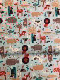 Image 3 of Algodón 100% - Jungle Animal - Aguamarina - 12€/m
