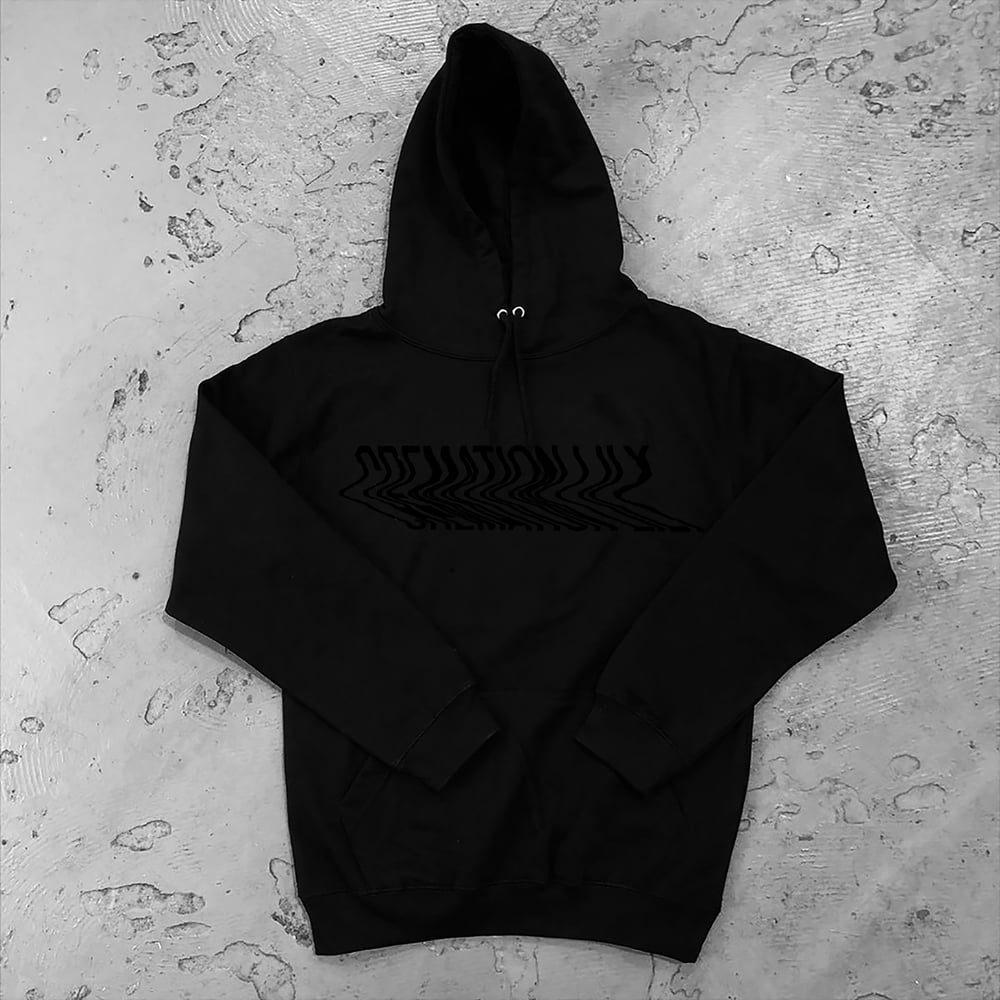 ULTRA-WARPED BLACK ON BLACK - Hooded Sweatshirt - LOW STOCK