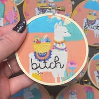 Image 1 of Spicy Llama 3" Hand Embroidery 