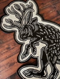 Image 2 of MADE TO ORDER Jackalope Woodcut 