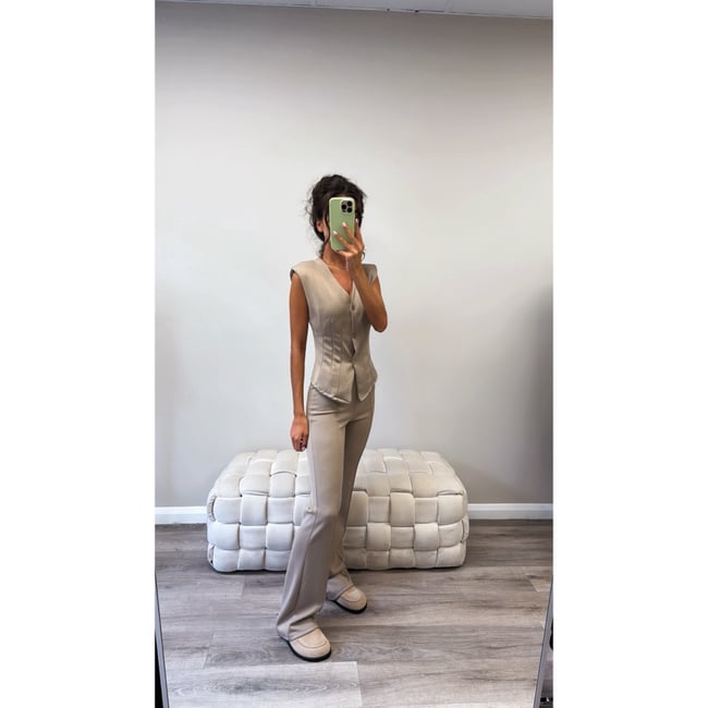 Beige waistcoats co ord 