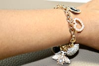 Image 3 of Gold plated chain charm bracelet 