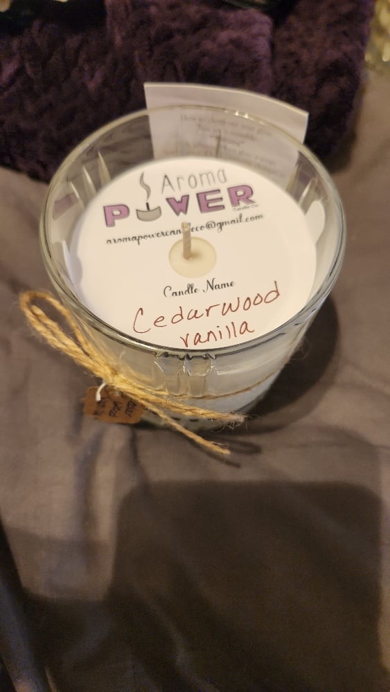 Image of Cedarwood Vanilla Candle in Reusable Whiskey Rocks Glass