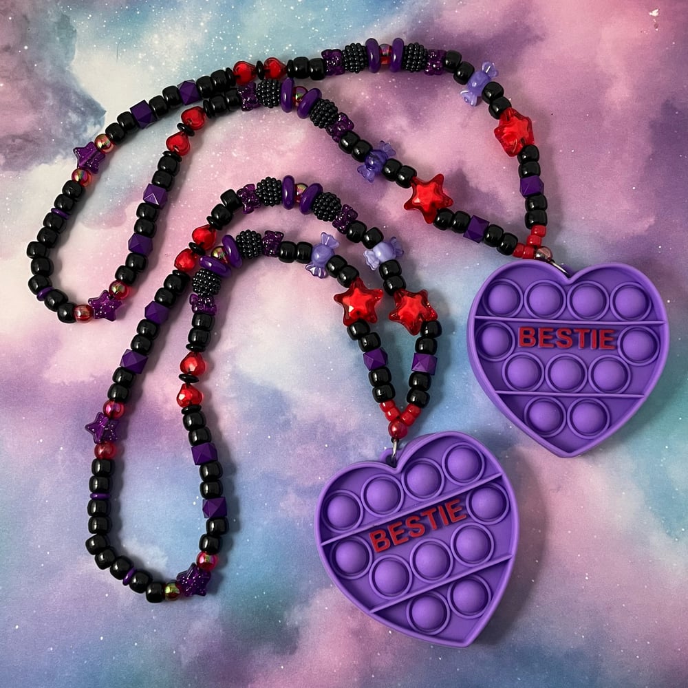 Image of BFF Poppit Kandi Necklace 2pc Set Fidget