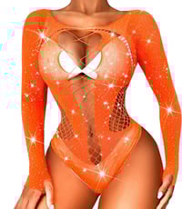 Image 6 of Long Sleeve Rinestone Bodysuit 