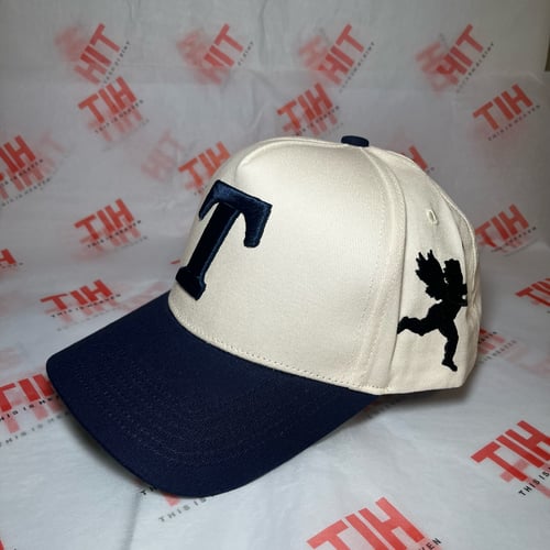 Image of "T" Logo Snapback -Navy/Offwhite