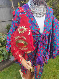 Image 1 of Dolly Bumbag suede fringe tassles RED
