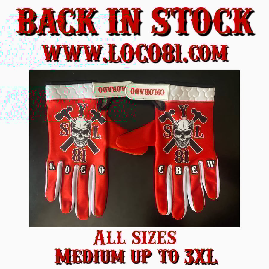 Image of Riding Gloves - Red LOCO CREW