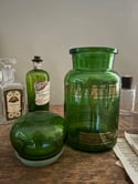 Grand pot d'apothicaire, en verre soufflé, vintage, 