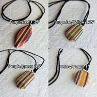 Image 3 of Recycled Skateboard Necklace - August Batch
