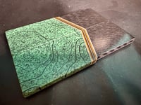 Image 3 of Crosscut Carbon Fiber & TOPO Grip-Tec GLOW Segmented Knife Scales