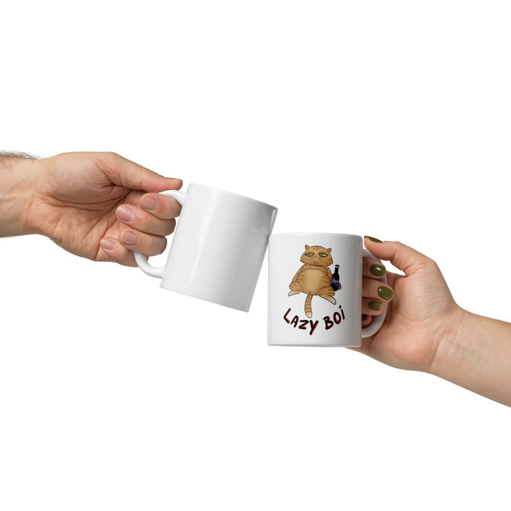 Image of Lazy Boi - White glossy mug