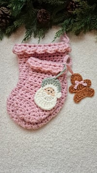 Image 2 of Pink Scallop Stocking Small & Large