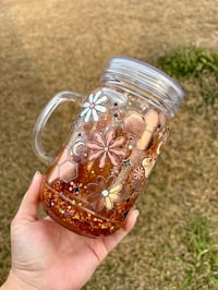 Image 2 of 20oz Acrylic Bee Snow Globe Mason Jar  