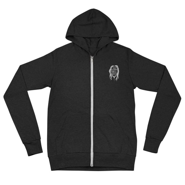 Image of embroider catguy logo zip hoodie