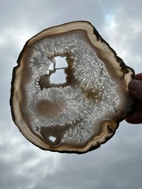 Image 10 of Large Agate Slice With Druzy Crystal Pockets #2249