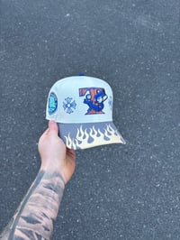 Image 1 of  COOL GREY VISOR OFF WHITE TORONTO BLUEJAYS CUSTOM FITTED CAP