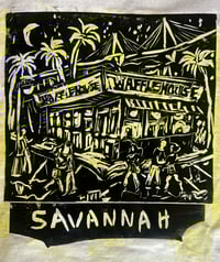 Image 2 of Savannah tourism  16x16  block print