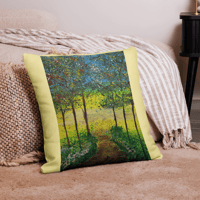 Image 1 of Premium Pillow (A walk through the forest)