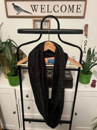 Image 1 of Black and silver sweater scarf 