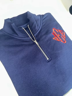 JEFFREY EPSTEIN 1/4 ZIP JACKET Bando Embroidery