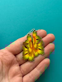 Image 1 of Cut Out Florat Vintage Tin Sterling Silver Earrings