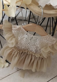 Image 2 of Newborn Body Dress Photo Prop – Rosalie (Warm Beige)
