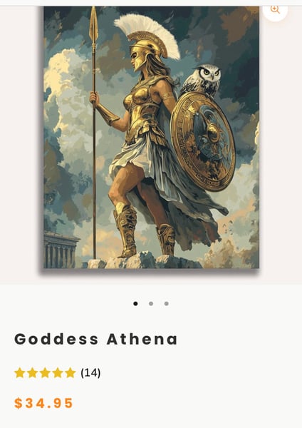 Image of Paint By Numbers Goddess Athena 36 Colors - Number Artist