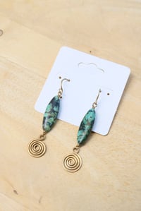 Image 3 of African Turquoise Framed Earrings