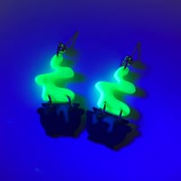 Image 3 of Glow In The Dark Cauldron Earrings