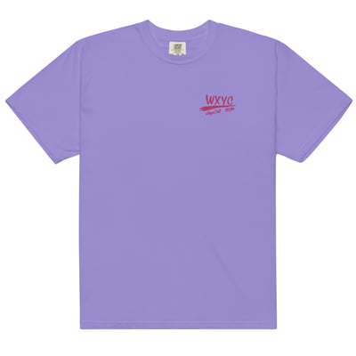 Image of Embroidered Slash Logo T-Shirt (Lavender and Flamingo)